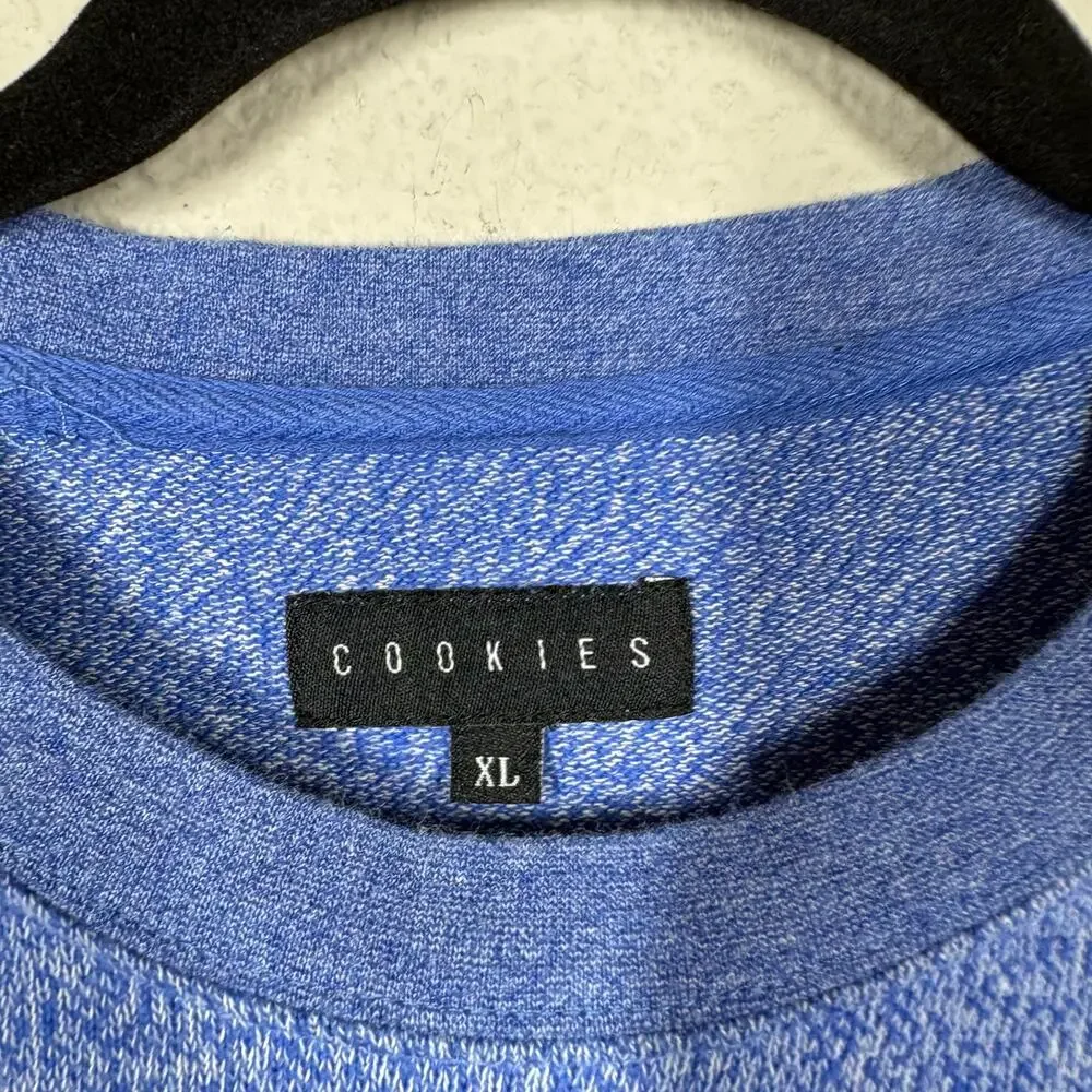 Cookies Mens XL Crew Neck Tee Blue Cotton Blend Short Sleeves - Picture 8 of 9